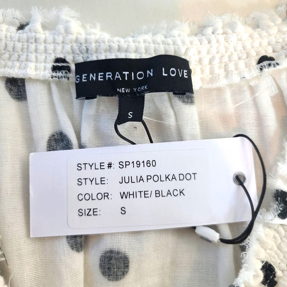 GENERATION LOVE Julia Polka Dots Top in Black and White - Picture 5 of 12